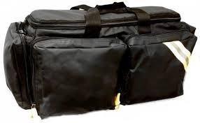 LINE2design First Aid Deluxe EMS Oxygen Medical Bag, All Impervious Fully Padded with Shoulder Straps & Yellow Trim - Royal Blue