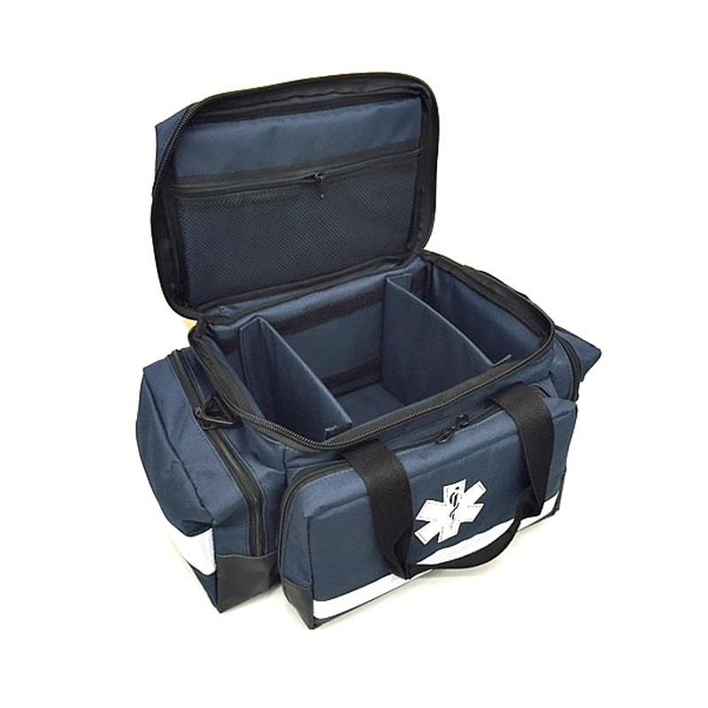 LINE2design First Aid EMS EMT Trauma Bag - Star of Life Logo Bag with Zippered Pockets, Reflective Trim & Shoulder Straps - LINE2EMS - Trauma Bags