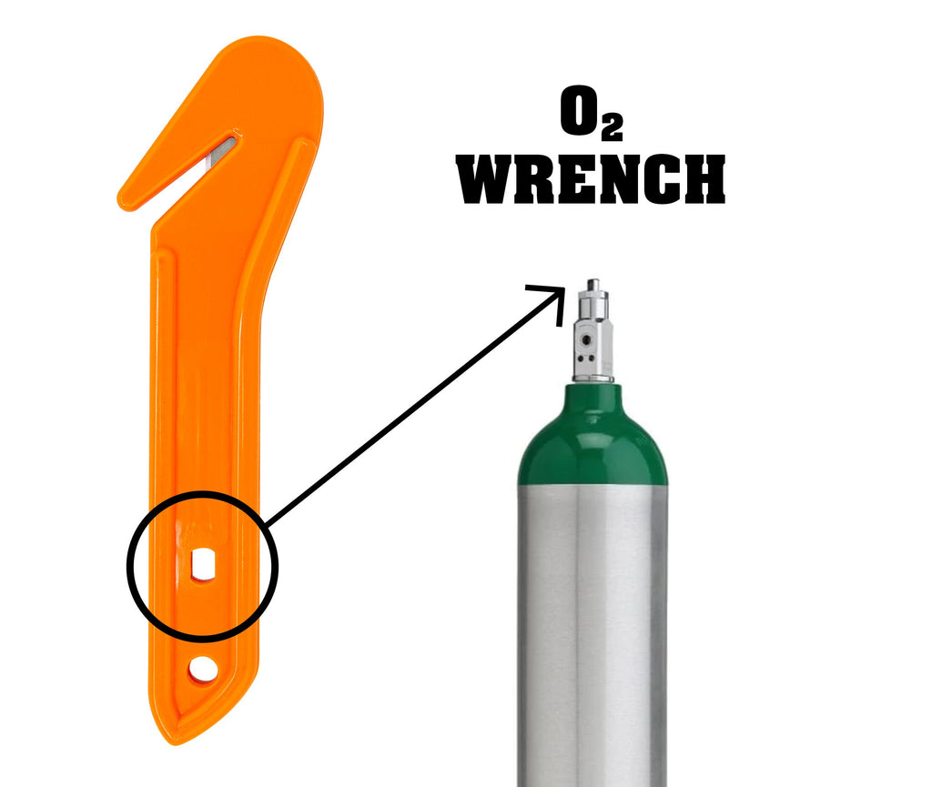 LINE2design Emergency Rescue Firefighter EMT Lightweight Seat Belt Cutter with Built In O2 Wrench