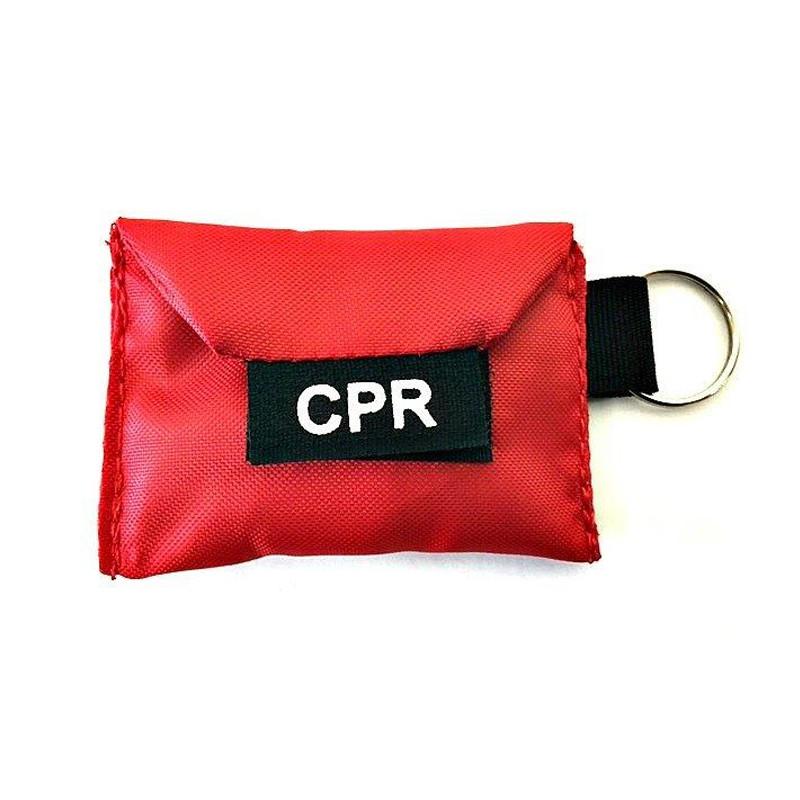 LINE2design Emergency Rescue CPR Face Shield Keychain Kit with Breathing Barrier & Vinyl Gloves - Red - LINE2EMS - CPR Keychains
