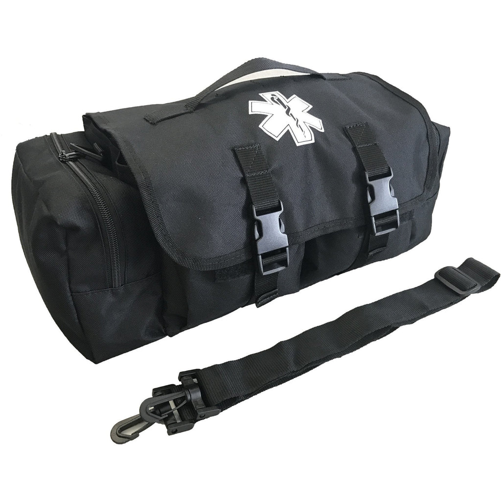 LINE2design First Aid Responder Emergency Star of Life Logo Medical EMS Bag with Zippered Pockets & Shoulder Straps - LINE2EMS - Medical Equipment Kit