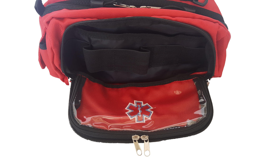 LINE2design Deluxe First Aid Nylon Star of Life Logo Fanny Pack EMT Paramedic Bag With Internal Pockets - LINE2EMS - Equipment Bags & Cases