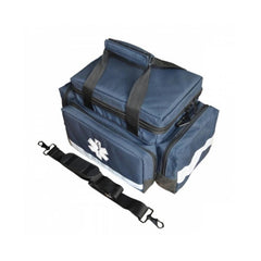 LINE2design First Aid EMS EMT Trauma Bag - Star of Life Logo Bag with Zippered Pockets, Reflective Trim & Shoulder Straps - LINE2EMS - Trauma Bags