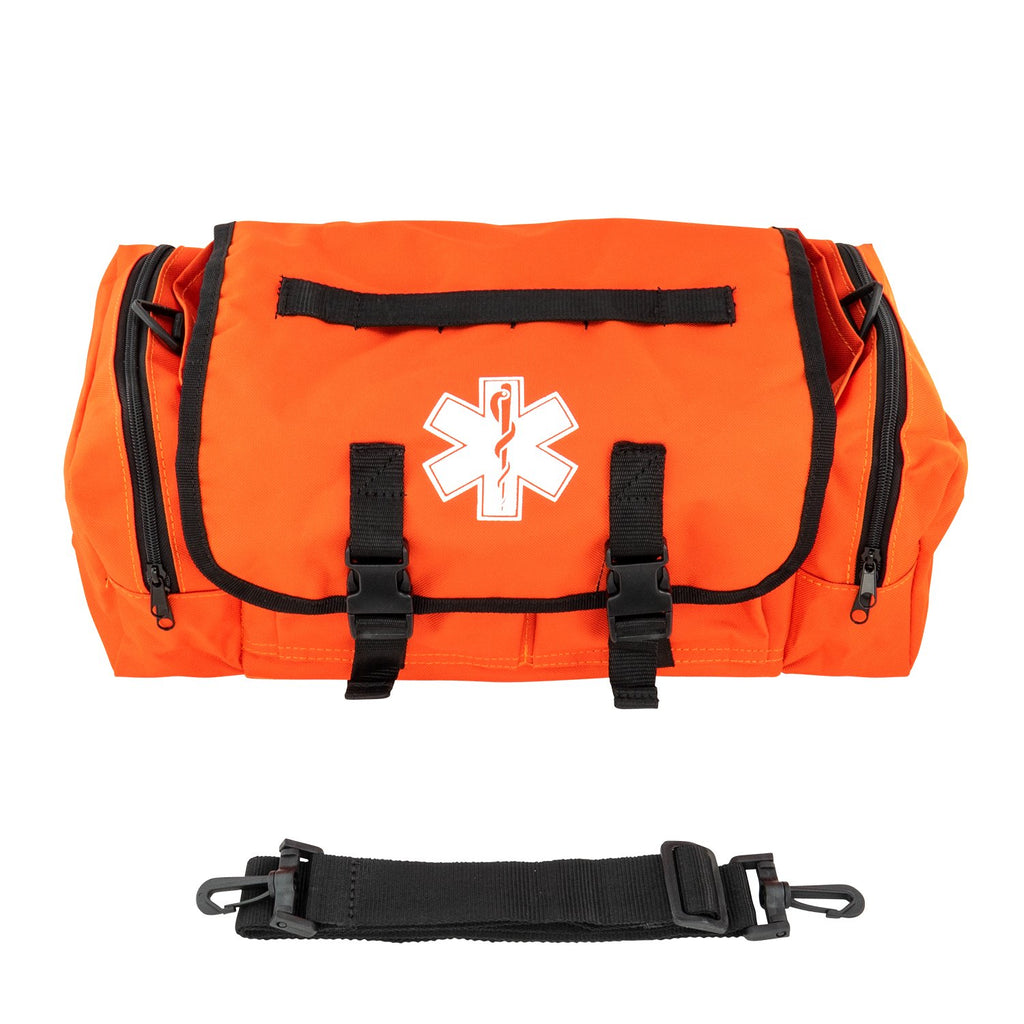 LINE2design First Aid Responder Emergency Star of Life Logo Medical EMS Bag with Zippered Pockets & Shoulder Straps