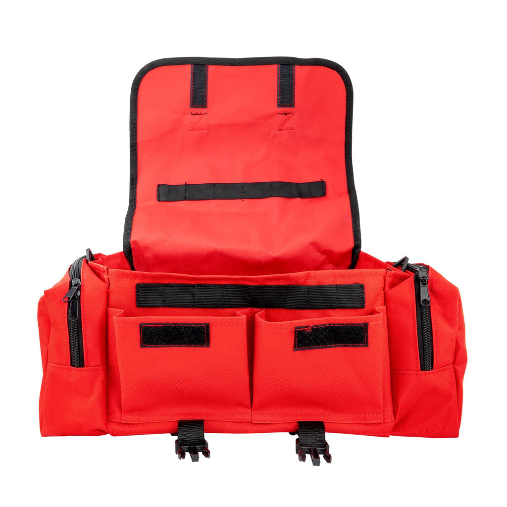 LINE2design First Aid Responder Emergency Star of Life Logo Medical EMS Bag with Zippered Pockets & Shoulder Straps