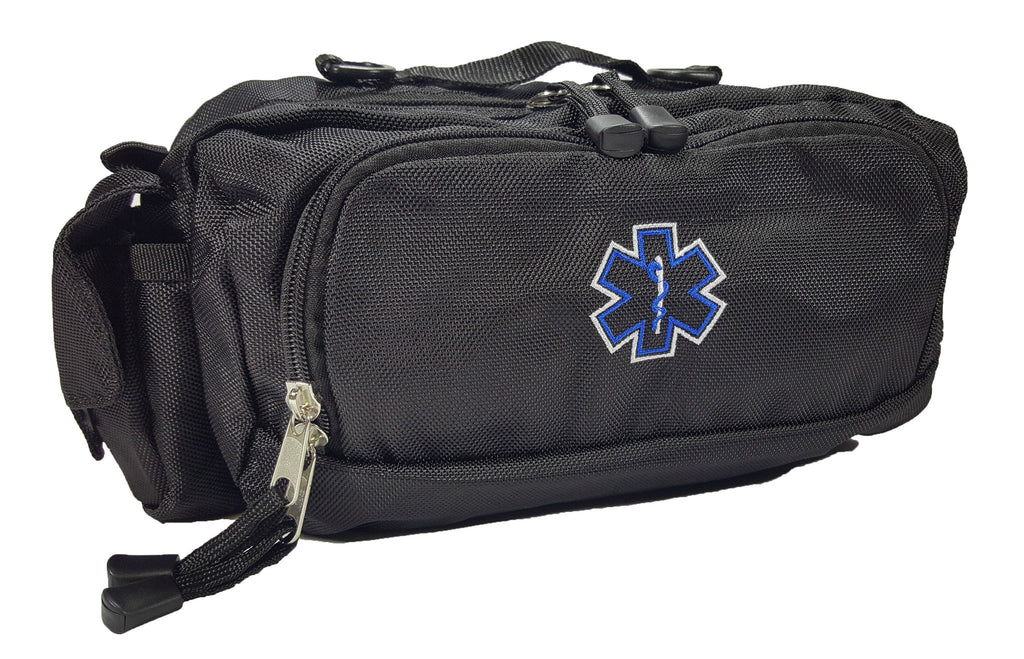 LINE2design Deluxe First Aid Nylon Star of Life Logo Fanny Pack EMT Paramedic Bag With Internal Pockets - LINE2EMS - Equipment Bags & Cases
