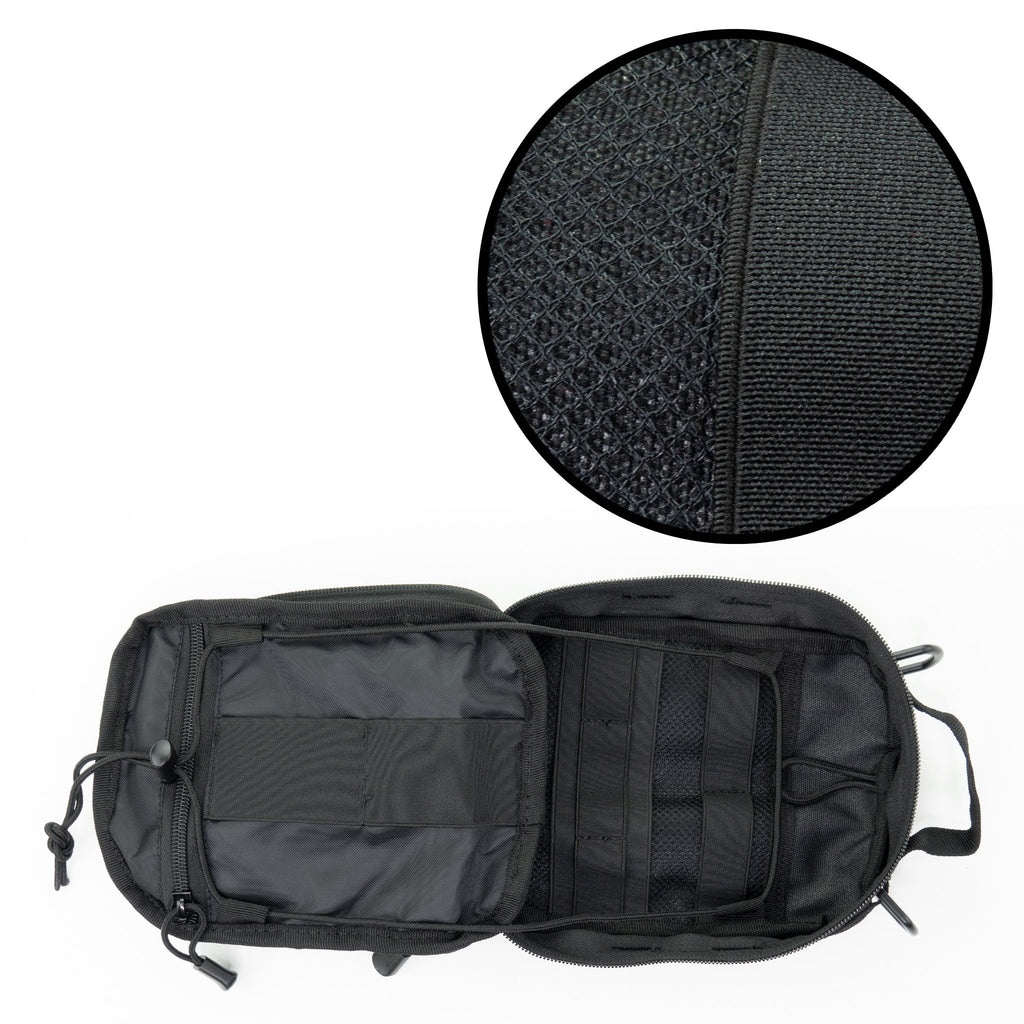 LINE2design MOLLE Pouch, Emergency Medical, Trauma Stop Bleeding Bag, Gunshot Trauma Stop Bleeding Bag for First Aid (IFAK), Utility Pouch, includes USA Patch - Black