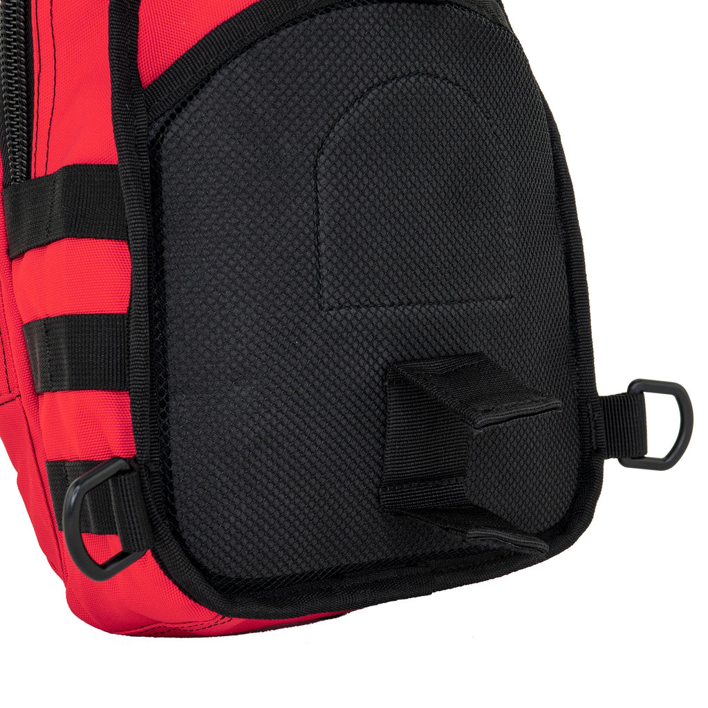 LINE2design Sling Backpack, Bleeding Control Sling Bag, Over The Shoulder Sling Backpack, MOLLE Bag for First Aid Day Pack - Red